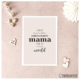 Postkaart Jij bent de allerliefste, leukste en knapste mama / Miek in vorm